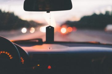 view from a car dashboard