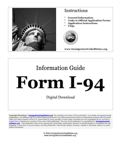 Arrival Departure Record Form I 94 U S Immigration Information